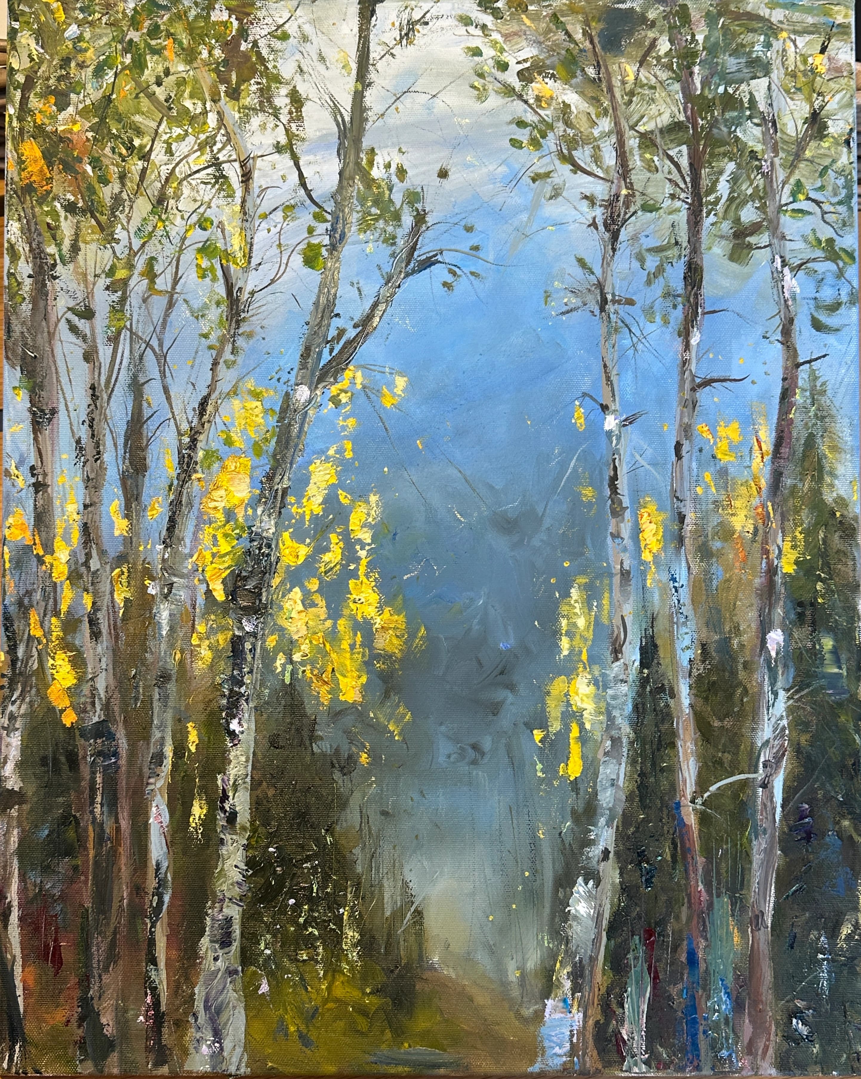 Birch Forest Oil Painting Reyhan Uyanik